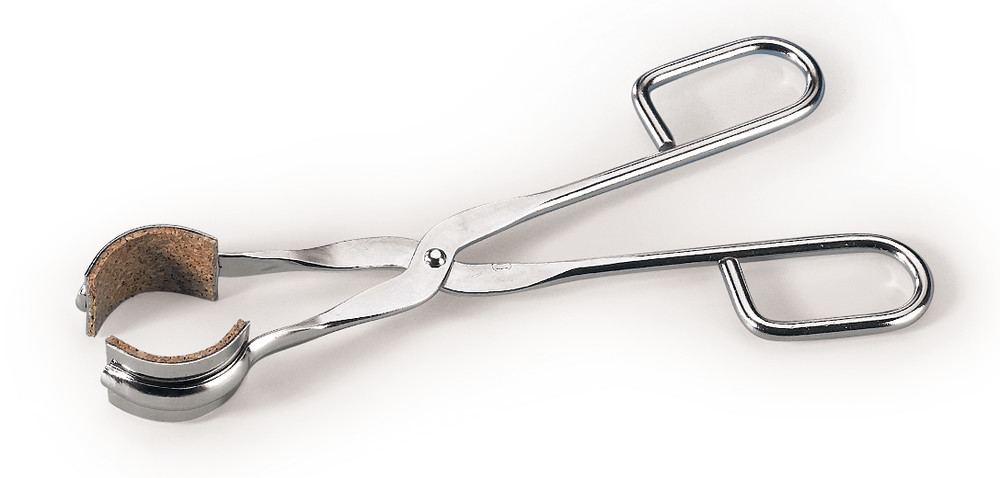Beaker tongs, stainless steel, 220 mm, Ø  jaws 40 mm, 1 unit(s)